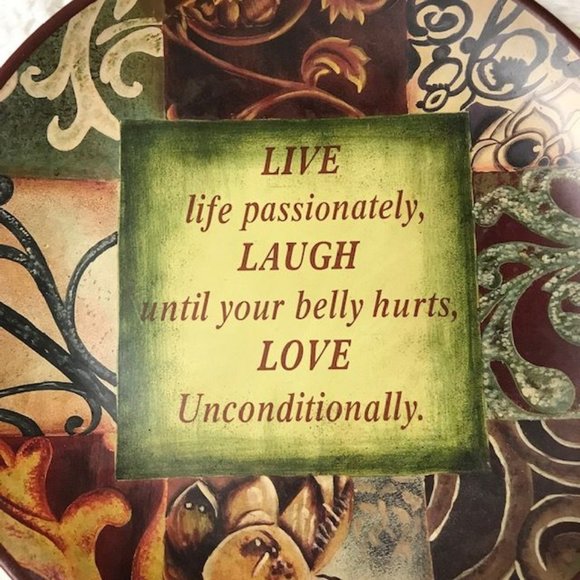 Tapestry Patchwork Message Decor Plates - Picture 3 of 11